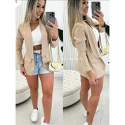 Max Blazer Feminina LongoTesido Alfaiataria Social Manga Longo