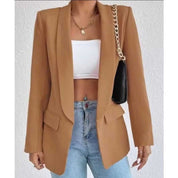 Max Blazer Feminina LongoTesido Alfaiataria Social Manga Longo