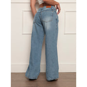 Calça jeans low rise cos baixo baggy larga