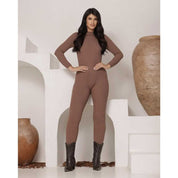 Macacão Longo em Tricô Modal com Manga e Costas Abertas – Look Sofisticado estilo Virgínea