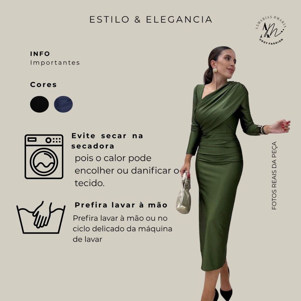 Vestido Longo drapeado Tubinho manga longa elegante festa casamento Elegante Envio Imediato