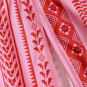 Vestido Boho Tribal Feminino Saia Flared, Tomara que Caia, Sem Bojo- Verão midi
