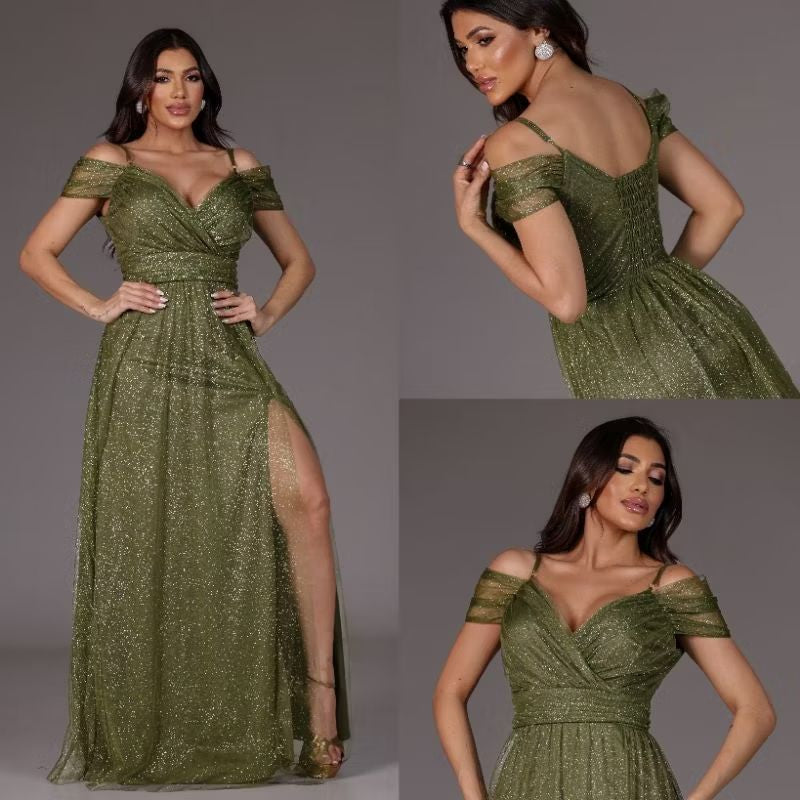 vestido femenino de festa com brilho e sem brilho ideal para casamentos convidadas aniversario (F)