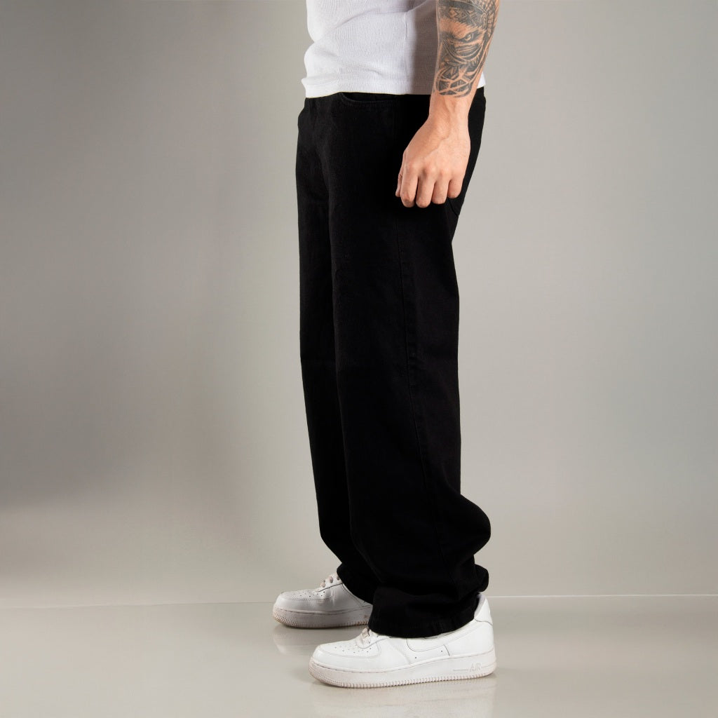 Calça Jeans Masculina Premium Baggy Balão Estilo Americana Rapper Bag Larga Corte Reto Mandrake