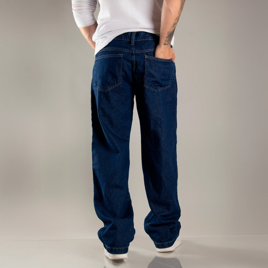 Calça Jeans Masculina Premium Baggy Balão Estilo Americana Rapper Bag Larga Corte Reto Mandrake
