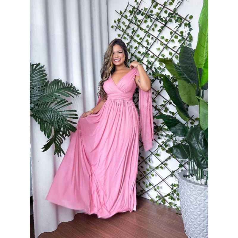 vestido maria tule liso ideal para casamentos.comvidadas.festa de gala con ótimo caimento.