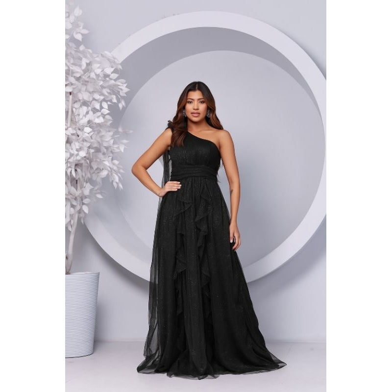vestido brilhoso esmeralda elegante un hombro luxouso ideal para festas  madrinhas convidadas formandas noivas
