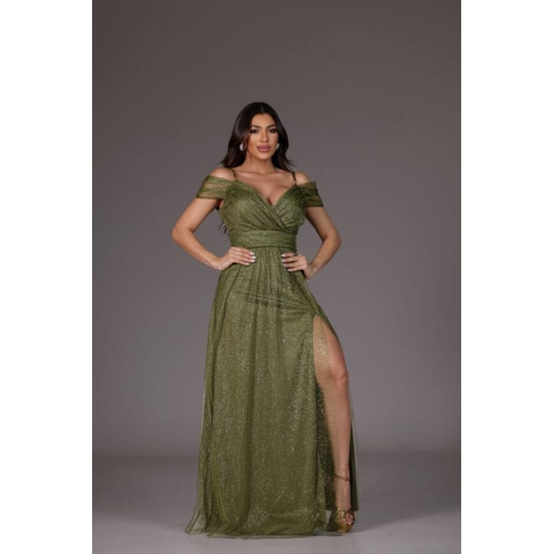 vestido femenino de festa com brilho e sem brilho ideal para casamentos convidadas aniversario (F)