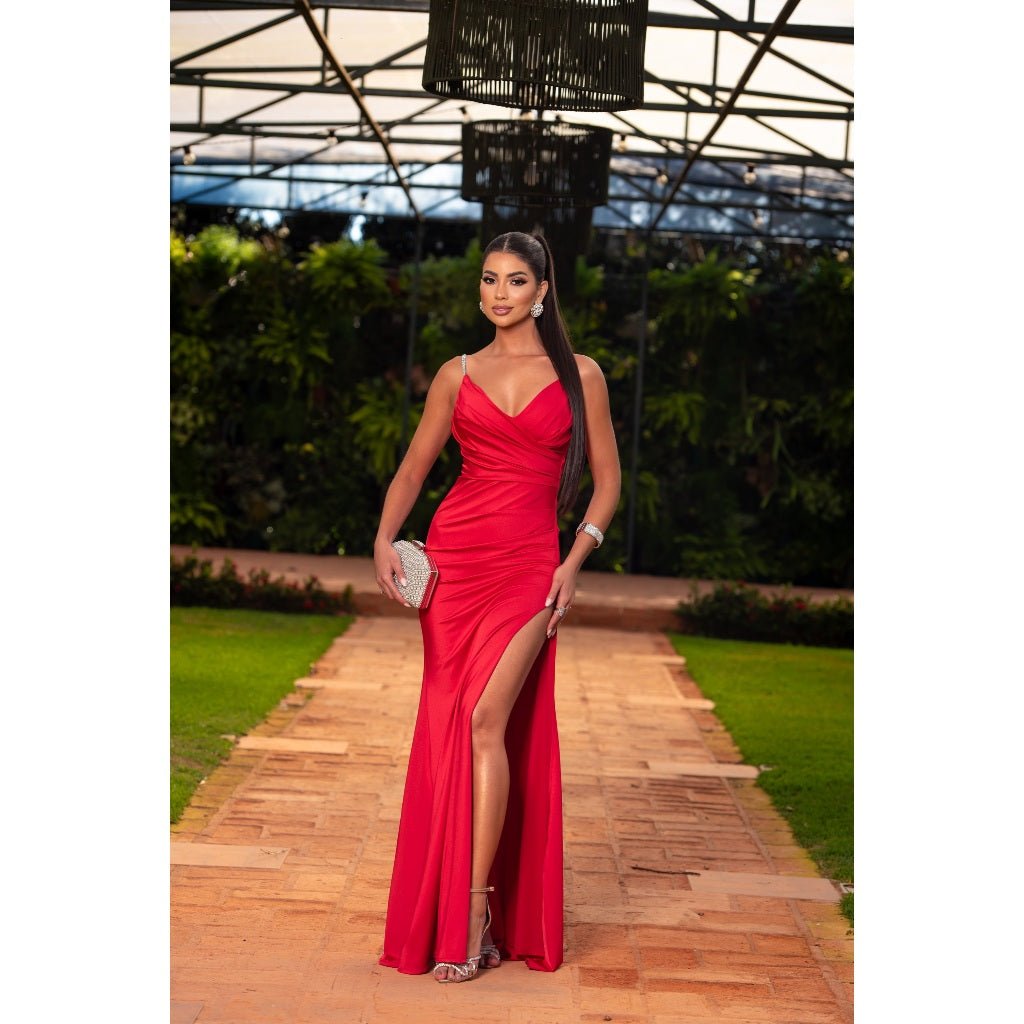Vestido Longo de Festa para Casamento Madrinha,luxo Elegante maravilhoso nas costas con Ziper M,G