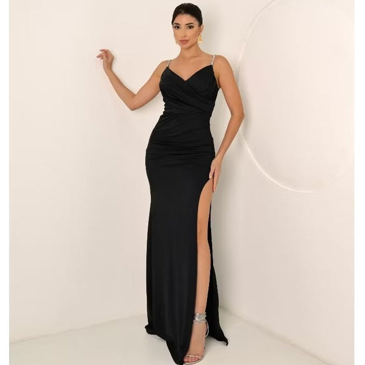 Vestido Longo de Festa para Casamento Madrinha,luxo Elegante maravilhoso nas costas con Ziper M,G