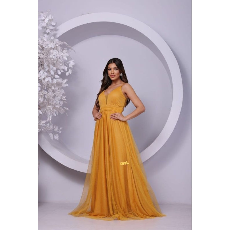 vestido natasha alça con decote v para festas formandas madrinhas convidadas brilhoso