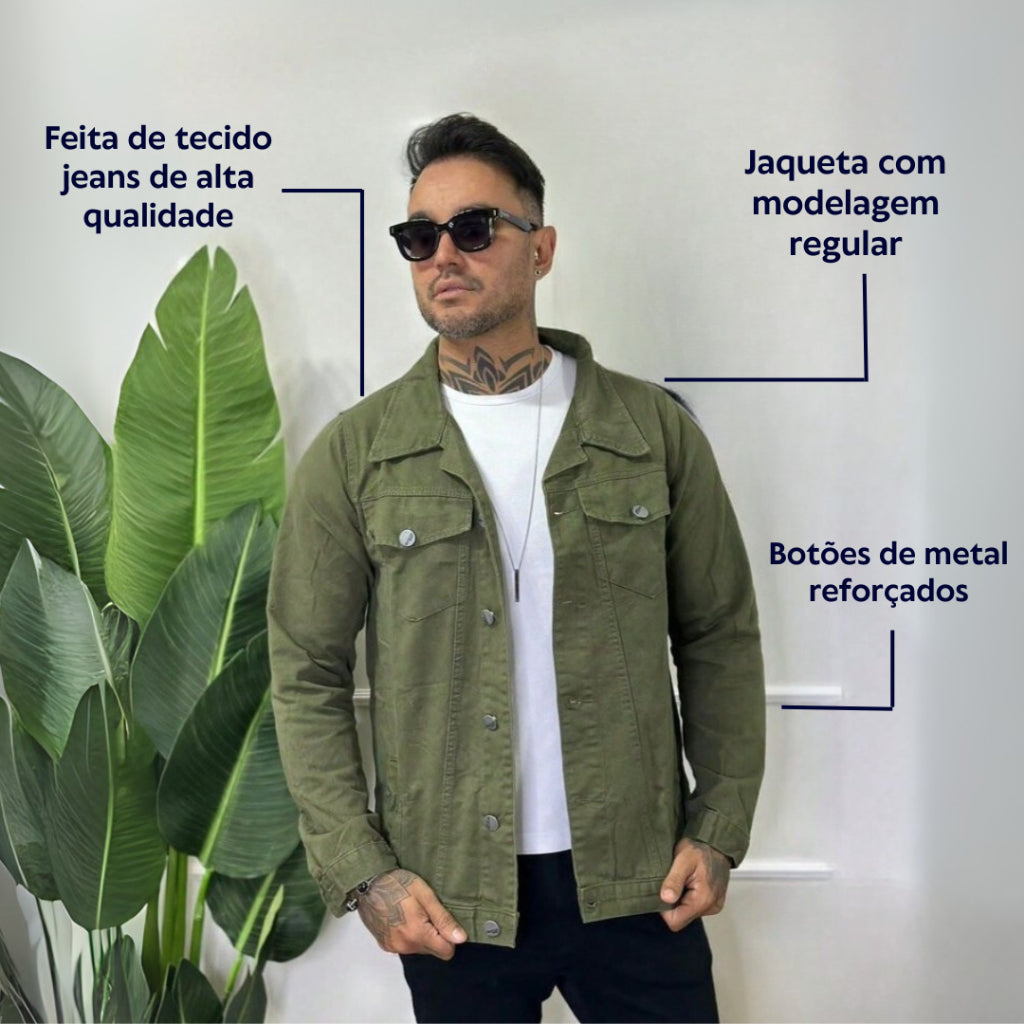 Jaqueta Jeans Masculina 100% Algodão Premium Casaco Blusa de Frio Inverno