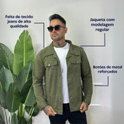 Jaqueta Jeans Masculina 100% Algodão Premium Casaco Blusa de Frio Inverno