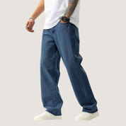 Calça Balão Jeans Masculina Grafite 100% Algodão Grosso Boca Larga Bag Streetwear Urbana Casual Moda Atual Tendência
