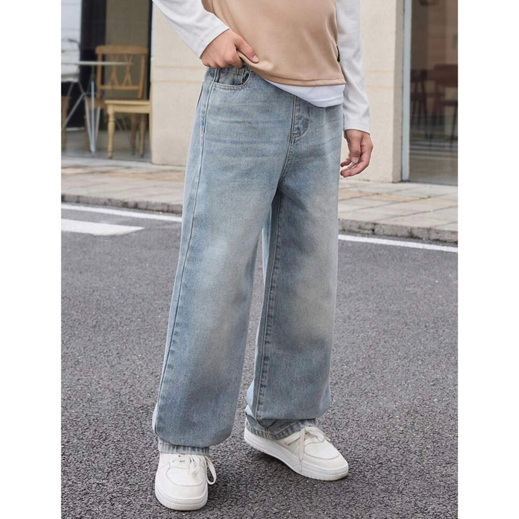 Calça Balão Masculina Reta Baggy Estilo Rua Com Ajuste Moda Skate Tamanho