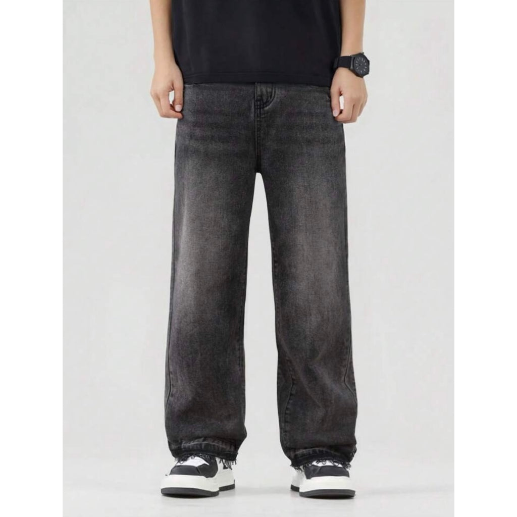 Calça Balão Masculina Reta Baggy Estilo Rua Com Ajuste Moda Skate Tamanho