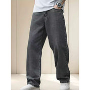 Calça Balão Masculina Reta Baggy Estilo Rua Com Ajuste Moda Skate Tamanho