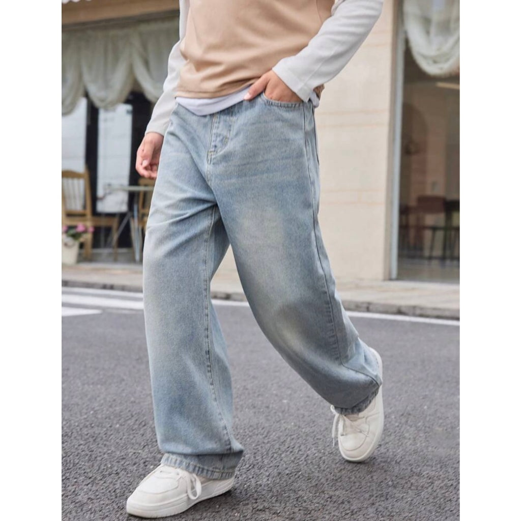 Calça Balão Masculina Reta Baggy Estilo Rua Com Ajuste Moda Skate Tamanho