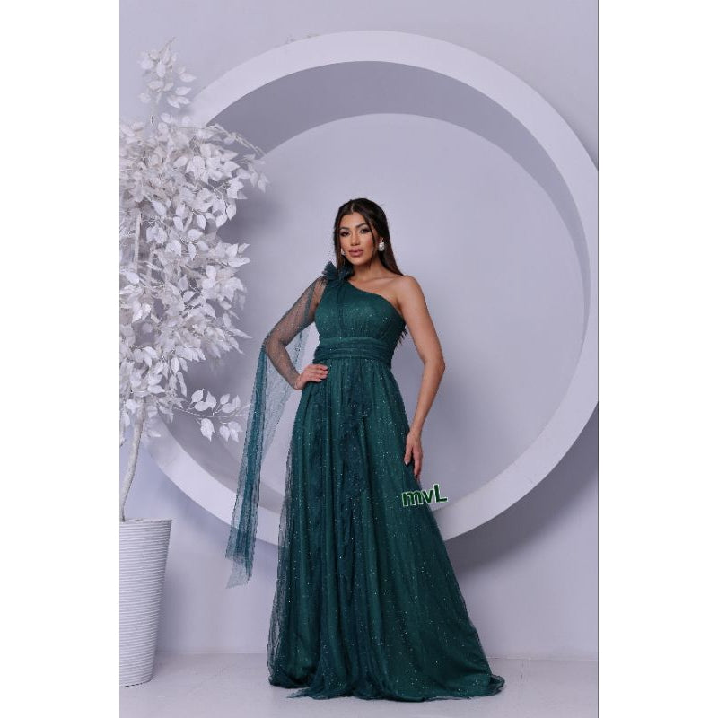 vestido brilhoso esmeralda elegante un hombro luxouso ideal para festas  madrinhas convidadas formandas noivas