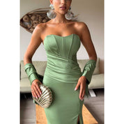 Vestido Longo Festa Formal Feminino Modelo Sereia Com Mini Capa em Tecido Malha Trilobal Tam P ,M ,G