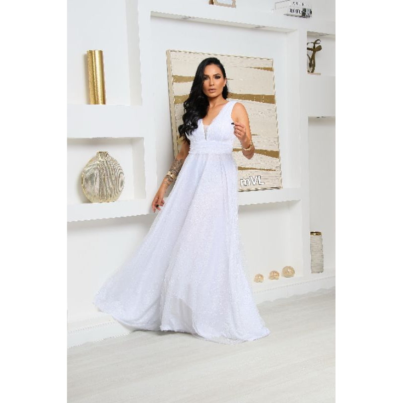 vestido de festa para todas as ocasiões especiais,noivas,convidadas,formaturas,elegante com ótimo caimento brilhoso S.C
