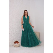 vestido femenino  brilhoso ideal para festa elegante S.C