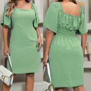 Vestido feminino Midi tecido Duna Air Flow forrado Manga Flare