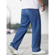 Calça Balão Masculina Reta Baggy Estilo Rua Com Ajuste Moda Skate Tamanho