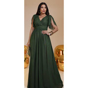 vestido feminino rubi elegante tule com manga fluida , para festas, casamento e formaturas