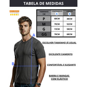 Camisa Masculina De Tricô Estilosa Malha Texturizada Básica Lisa Slim Premium