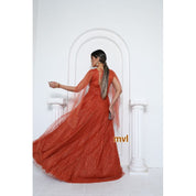 vestido de madrinha manga capa brilhoso decote V ideal para festas formandas