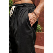 Calça LINHO Masculina Baggy Folgada Reta Streetwear Bag Balão Calça Linho Alfaiataria Com Cordão