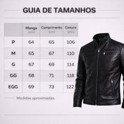 Jaqueta de Couro Masculina Slim Resistente Forrada Luxo
