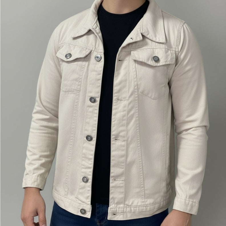 Jaqueta Jeans Masculina Com Fechamento em Botões