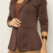 Blazer Social Feminino Elegante Atemporal Sobretudo Acinturado Casual