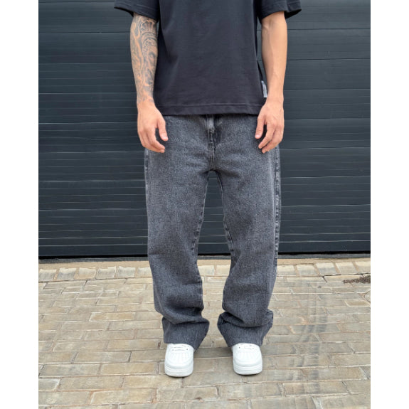 Calça Balão Jeans Masculina Baggy Streetwear Calca Bag Boca Larga Reta Estonada Calças