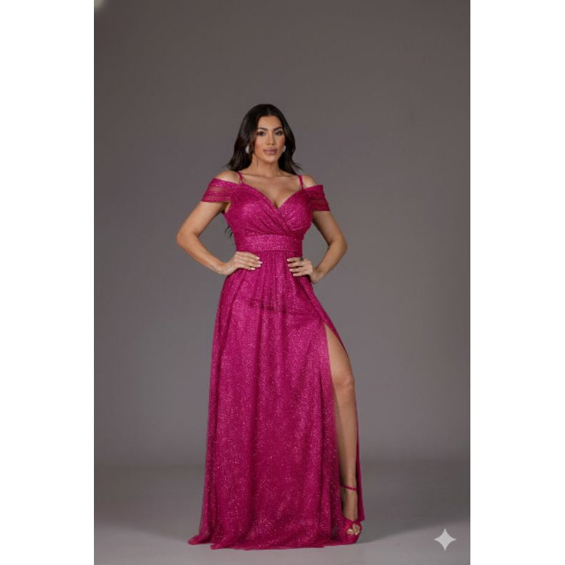 vestido femenino de festa com brilho e sem brilho ideal para casamentos convidadas aniversario (F)