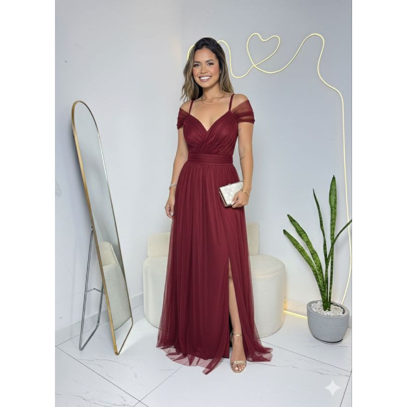 vestido femenino de festa com brilho e sem brilho ideal para casamentos convidadas aniversario (F)