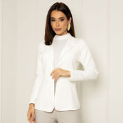 Blazer Social Feminino Elegante Atemporal Sobretudo Acinturado Casual