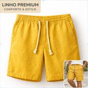 Short Masculino Linho Premium – Leve, Fresco e Confortável – Casual/Social – Verão 2026 |Kits com Melhor Custo-Benefício