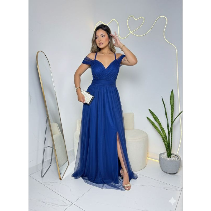 vestido femenino de festa com brilho e sem brilho ideal para casamentos convidadas aniversario (F)