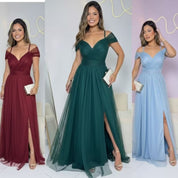 vestido femenino de festa com brilho e sem brilho ideal para casamentos convidadas aniversario (F)