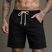 Short Linho Masculino Premium Estilo Mauricinho Moda Praia Verão - Cordão Ajustável Luxo
