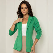 Blazer Social Feminino Elegante Atemporal Sobretudo Acinturado Casual