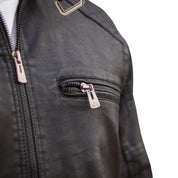Jaqueta De Couro Masculina Casaco Blusa De Frio Corta Vento Impermeavel
