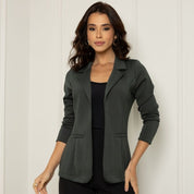 Blazer Social Feminino Elegante Atemporal Sobretudo Acinturado Casual