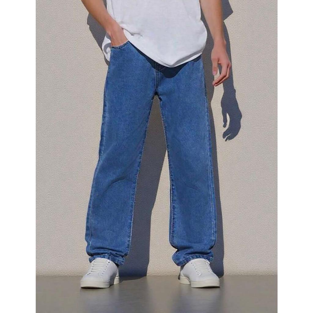Calça Balão Masculina Reta Baggy Estilo Rua Com Ajuste Moda Skate Tamanho