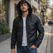 Jaqueta De Couro Masculina Casaco Blusa De Frio Corta Vento Impermeavel