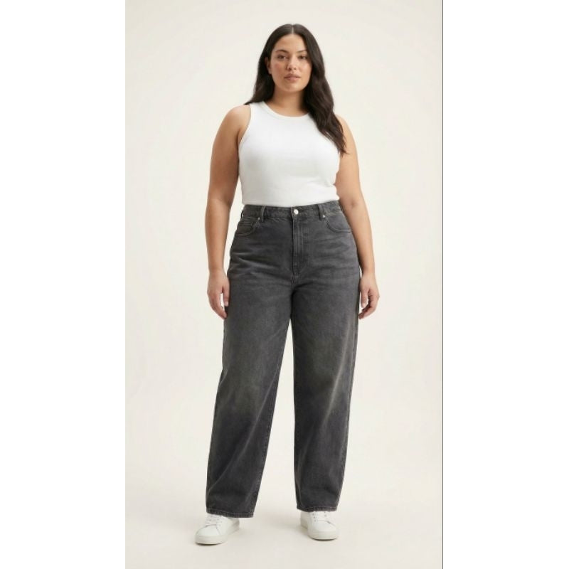 Calça Feminina Wide Leg 36 ao 48 Balão Baggy Boca Larga Estonado Moda Feminina Streetwear 100% Algodão Direto da Fábrica