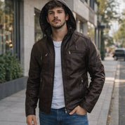 Jaqueta De Couro Masculina Casaco Blusa De Frio Corta Vento Impermeavel